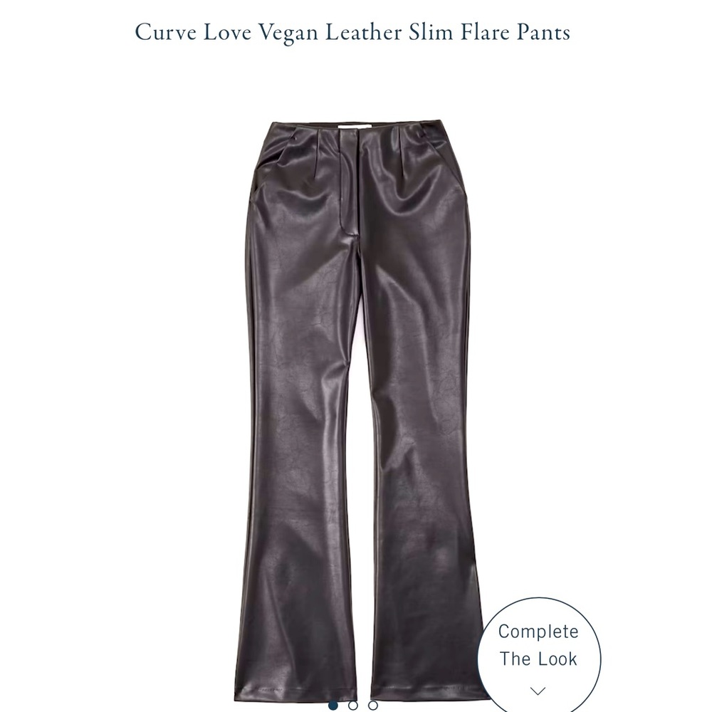Abercrombie & Fitch Curve Love Vegan Leather Slim Flare Pants